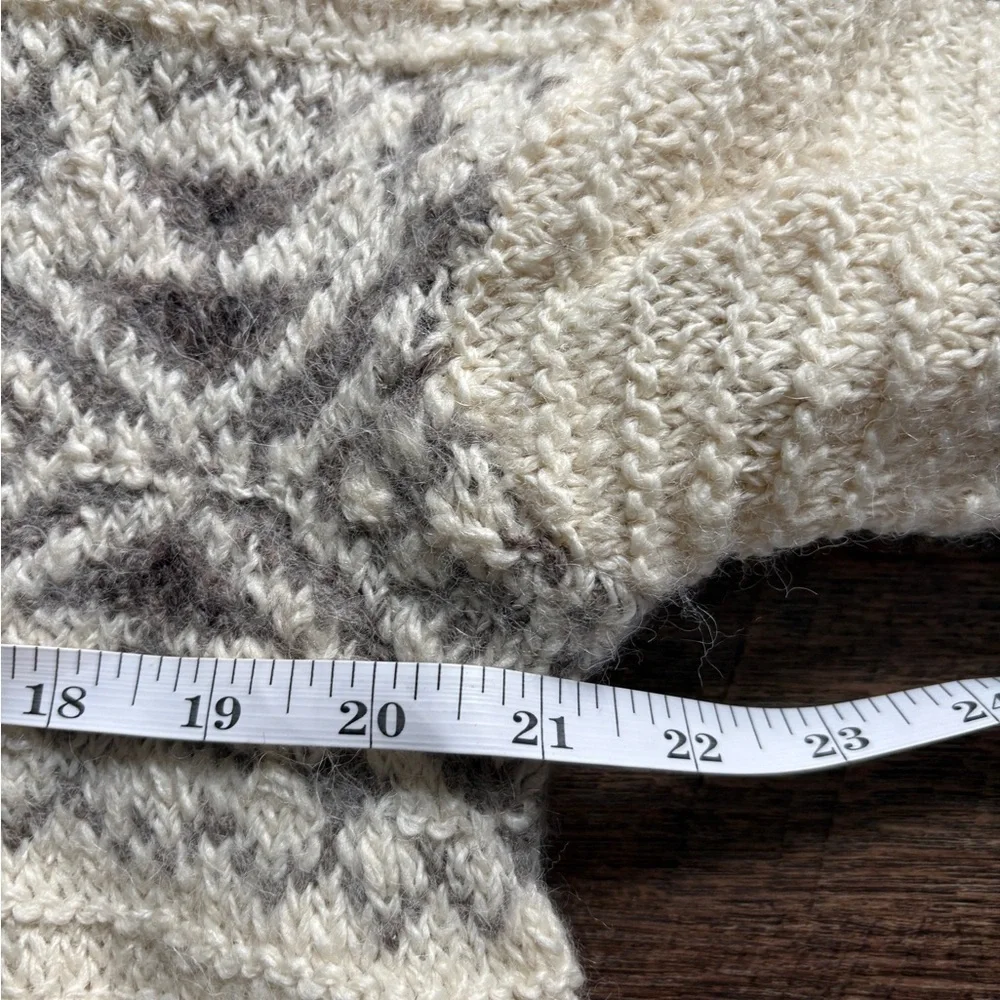 POLO Ralph Lauren cream Aztec sweater Wool Alpaca Aztec Nordic pullover sz L EUC